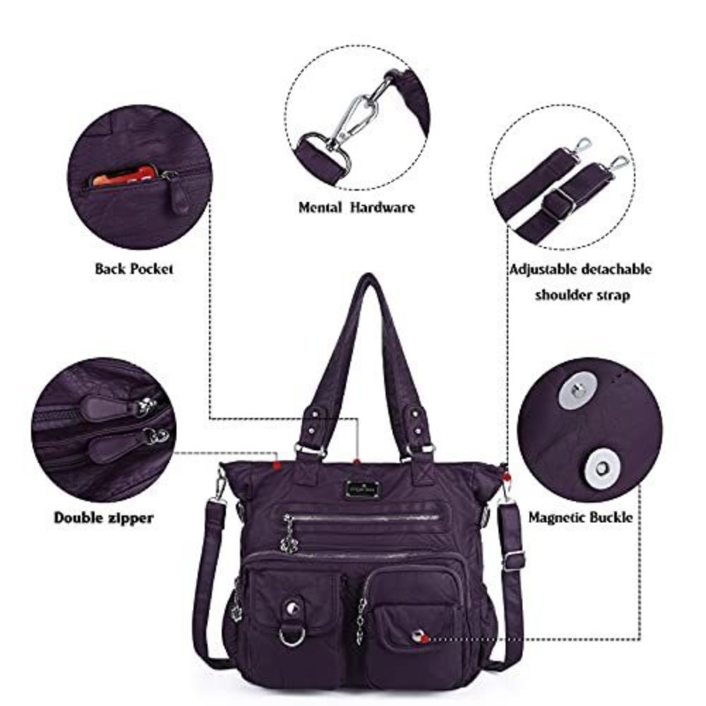 Soft PU Leather Purple Hobo Tote – Stylish Satchel Shoulder Bag - Picture 5 of 7